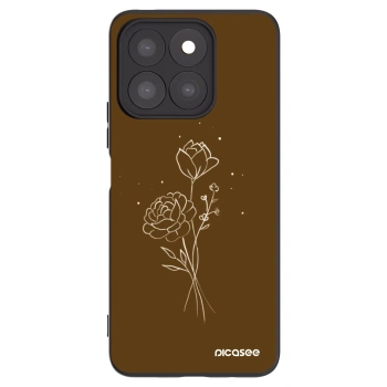 Picasee fekete szilikon tok az alábbi mobiltelefonokra Honor X8b - Brown flowers