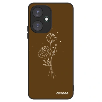 Szilikon tok erre a típusra Xiaomi Redmi 13C 5G - Brown flowers