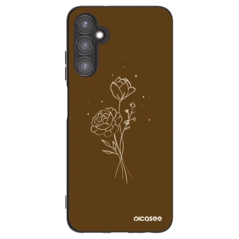 Picasee fekete szilikon tok az alábbi mobiltelefonokra Samsung Galaxy A05s A057G - Brown flowers