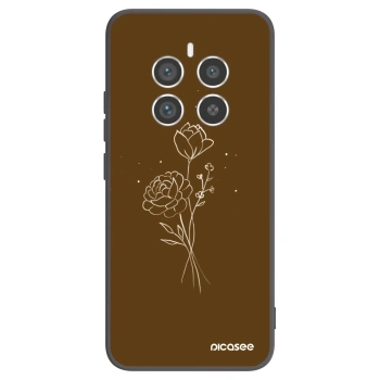 Picasee fekete szilikon tok az alábbi mobiltelefonokra Realme 12 Pro 5G - Brown flowers