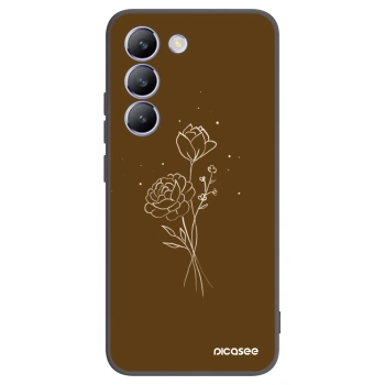 Picasee fekete szilikon tok az alábbi mobiltelefonokra Vivo V40 SE 5G - Brown flowers