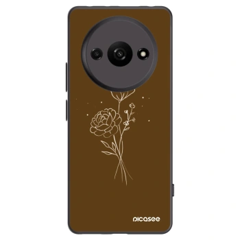 Picasee fekete szilikon tok az alábbi mobiltelefonokra Xiaomi Redmi A3 - Brown flowers