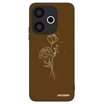 Szilikon tok erre a típusra Xiaomi Redmi 13 4G - Brown flowers