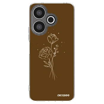 Picasee átlátszó szilikon tok az alábbi mobiltelefonokra Xiaomi Redmi 13 4G - Brown flowers