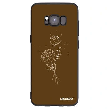 Picasee fekete szilikon tok az alábbi mobiltelefonokra Samsung Galaxy S8 G950F - Brown flowers