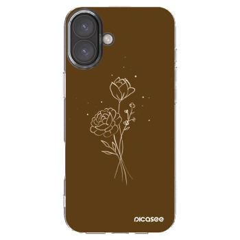Picasee átlátszó szilikon tok az alábbi mobiltelefonokra Apple iPhone 16 Plus - Brown flowers