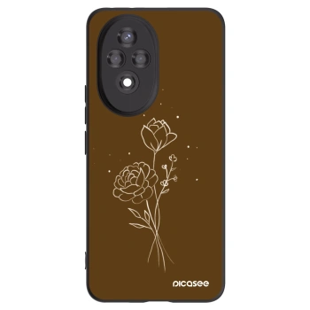 Picasee fekete szilikon tok az alábbi mobiltelefonokra Honor 200 5G - Brown flowers