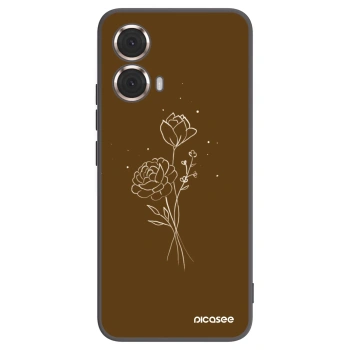 Picasee fekete szilikon tok az alábbi mobiltelefonokra Motorola Moto G85 - Brown flowers
