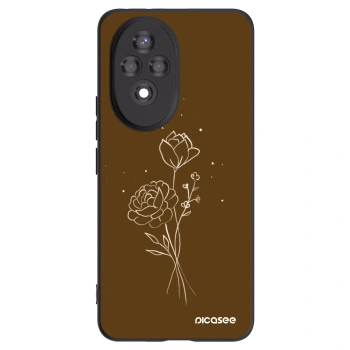 Picasee fekete szilikon tok az alábbi mobiltelefonokra Honor 200 Pro 5G - Brown flowers