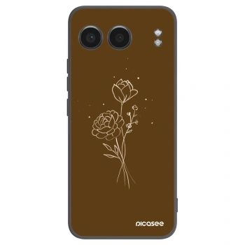 Picasee fekete szilikon tok az alábbi mobiltelefonokra OnePlus Nord 4 - Brown flowers