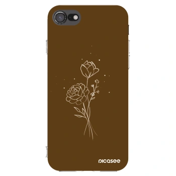 Picasee átlátszó szilikon tok az alábbi mobiltelefonokra Apple iPhone 7 - Brown flowers