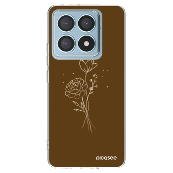 Picasee átlátszó szilikon tok az alábbi mobiltelefonokra Xiaomi 14T Pro - Brown flowers
