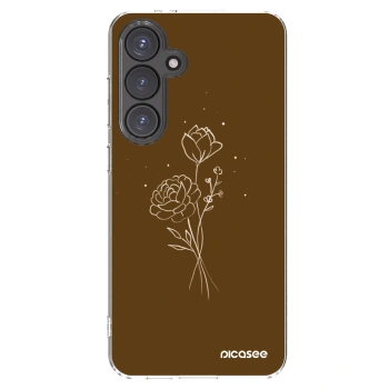 Picasee átlátszó szilikon tok az alábbi mobiltelefonokra Samsung Galaxy S24 FE S721B - Brown flowers