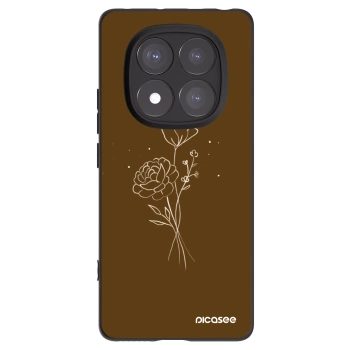 Picasee fekete szilikon tok az alábbi mobiltelefonokra Xiaomi Redmi Note 14 Pro+ 5G - Brown flowers