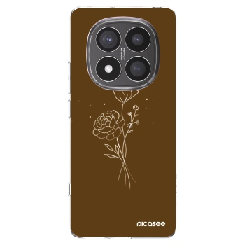 Picasee átlátszó szilikon tok az alábbi mobiltelefonokra Xiaomi Redmi Note 14 Pro+ 5G - Brown flowers