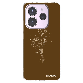 Picasee átlátszó szilikon tok az alábbi mobiltelefonokra Xiaomi Redmi Note 14 5G - Brown flowers