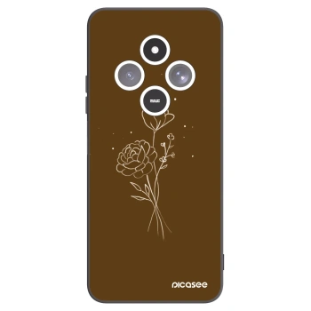 Picasee fekete szilikon tok az alábbi mobiltelefonokra Xiaomi Redmi 14C - Brown flowers