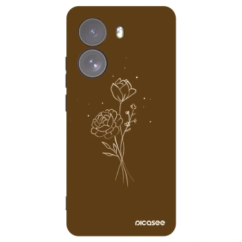Picasee fekete szilikon tok az alábbi mobiltelefonokra Xiaomi Poco X7 - Brown flowers