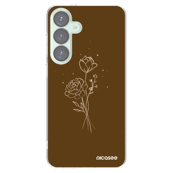 Picasee átlátszó szilikon tok az alábbi mobiltelefonokra Samsung Galaxy S25+ 5G - Brown flowers