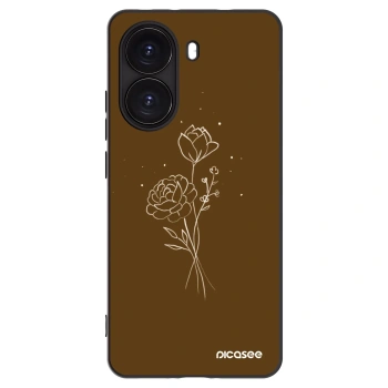 Picasee fekete szilikon tok az alábbi mobiltelefonokra Xiaomi Poco X7 Pro 5G - Brown flowers