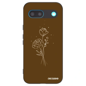 Picasee fekete szilikon tok az alábbi mobiltelefonokra Google Pixel 8 - Brown flowers