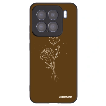 Picasee fekete szilikon tok az alábbi mobiltelefonokra Xiaomi 15 - Brown flowers