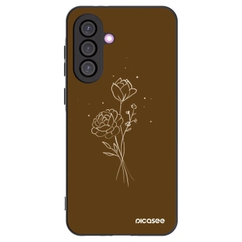 Picasee fekete szilikon tok az alábbi mobiltelefonokra Samsung Galaxy A56 5G A566B - Brown flowers