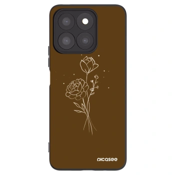 Picasee fekete szilikon tok az alábbi mobiltelefonokra Honor X8c - Brown flowers
