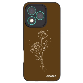 Picasee fekete szilikon tok az alábbi mobiltelefonokra Honor 400 Lite 5G - Brown flowers