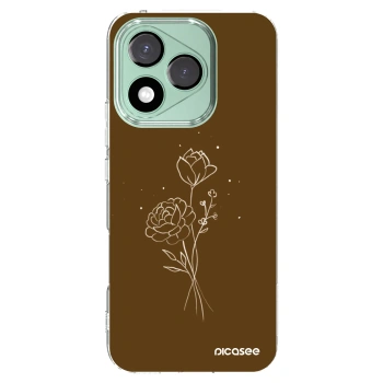 Picasee átlátszó szilikon tok az alábbi mobiltelefonokra Honor 400 Lite 5G - Brown flowers