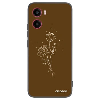 Picasee fekete szilikon tok az alábbi mobiltelefonokra Motorola Moto G05 - Brown flowers