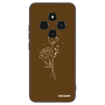Picasee fekete szilikon tok az alábbi mobiltelefonokra Xiaomi Poco C75 - Brown flowers