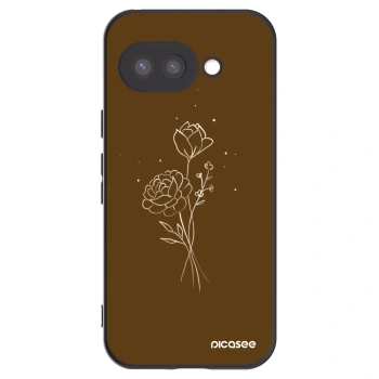 Picasee fekete szilikon tok az alábbi mobiltelefonokra Google Pixel 9a - Brown flowers