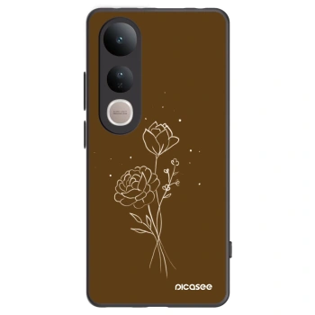 Picasee fekete szilikon tok az alábbi mobiltelefonokra Vivo V50 Lite 5G - Brown flowers