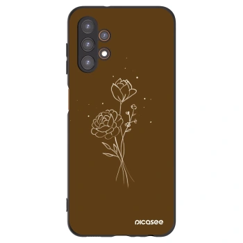Picasee fekete szilikon tok az alábbi mobiltelefonokra Samsung Galaxy A13 5G - Brown flowers