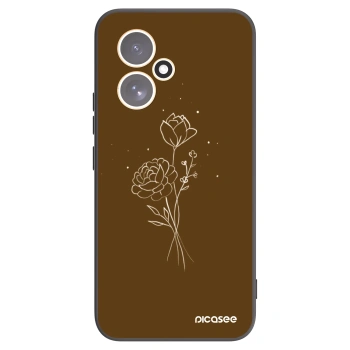 Picasee fekete szilikon tok az alábbi mobiltelefonokra Honor 400 5G - Brown flowers