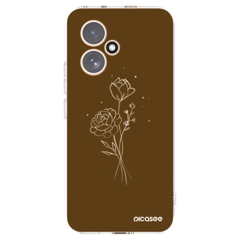 Picasee átlátszó szilikon tok az alábbi mobiltelefonokra Honor 400 5G - Brown flowers