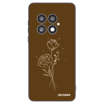 Picasee fekete szilikon tok az alábbi mobiltelefonokra OnePlus 13 5G - Brown flowers
