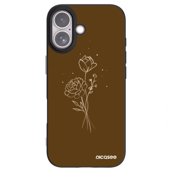 Picasee fekete szilikon tok az alábbi mobiltelefonokra Apple iPhone 17 - Brown flowers