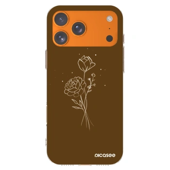 Picasee átlátszó szilikon tok az alábbi mobiltelefonokra Apple iPhone 17 Pro Max - Brown flowers