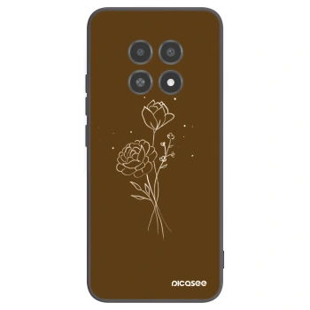Picasee fekete szilikon tok az alábbi mobiltelefonokra Realme 12X - Brown flowers