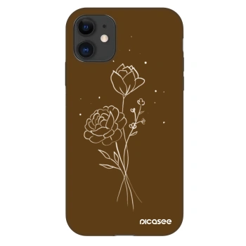 Szilikon tok erre a típusra Apple iPhone 11 - Brown flowers