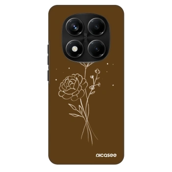 Szilikon tok erre a típusra Xiaomi Redmi Note 14 Pro+ 5G - Brown flowers