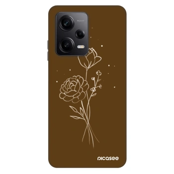 Szilikon tok erre a típusra Xiaomi Redmi Note 12 Pro+ 5G - Brown flowers