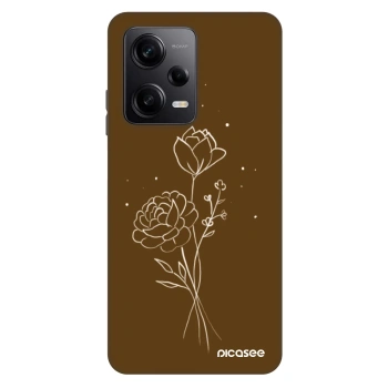 Szilikon tok erre a típusra Xiaomi Redmi Note 12 Pro 5G - Brown flowers