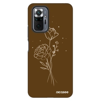 Szilikon tok erre a típusra Xiaomi Redmi Note 10 Pro - Brown flowers