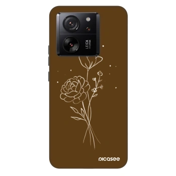 Szilikon tok erre a típusra Xiaomi 13T - Brown flowers