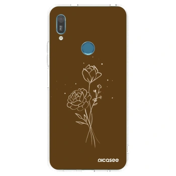 Picasee átlátszó szilikon tok az alábbi mobiltelefonokra Huawei Y6 2019 - Brown flowers