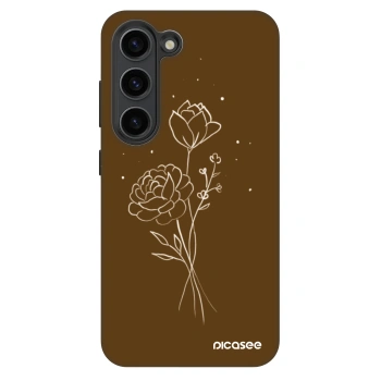 Szilikon tok erre a típusra Samsung Galaxy S23 5G - Brown flowers