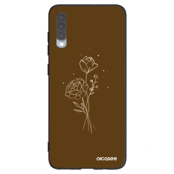 Picasee fekete szilikon tok az alábbi mobiltelefonokra Samsung Galaxy A70 A705F - Brown flowers